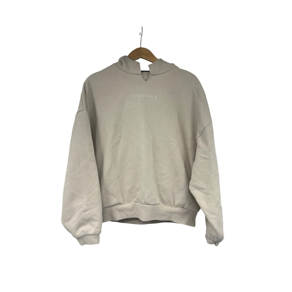 Fear Of God Hoodie Mens Beige Tan Essentials Pullover Heavyweight Hooded Small